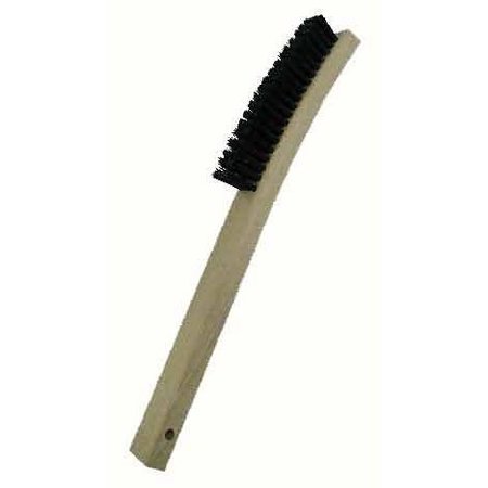 GORDON BRUSH 4x19 Row 0.014" 13-3/4" Curved Wood Handle Plater's Brush 414N-014G